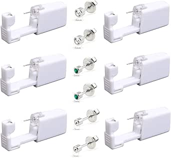 Blu  Confezione Da 4 Pistole Per Piercing Alle Orecchie Usa E Getta Kit Di Pistole Per Piercing Alle~p139822554