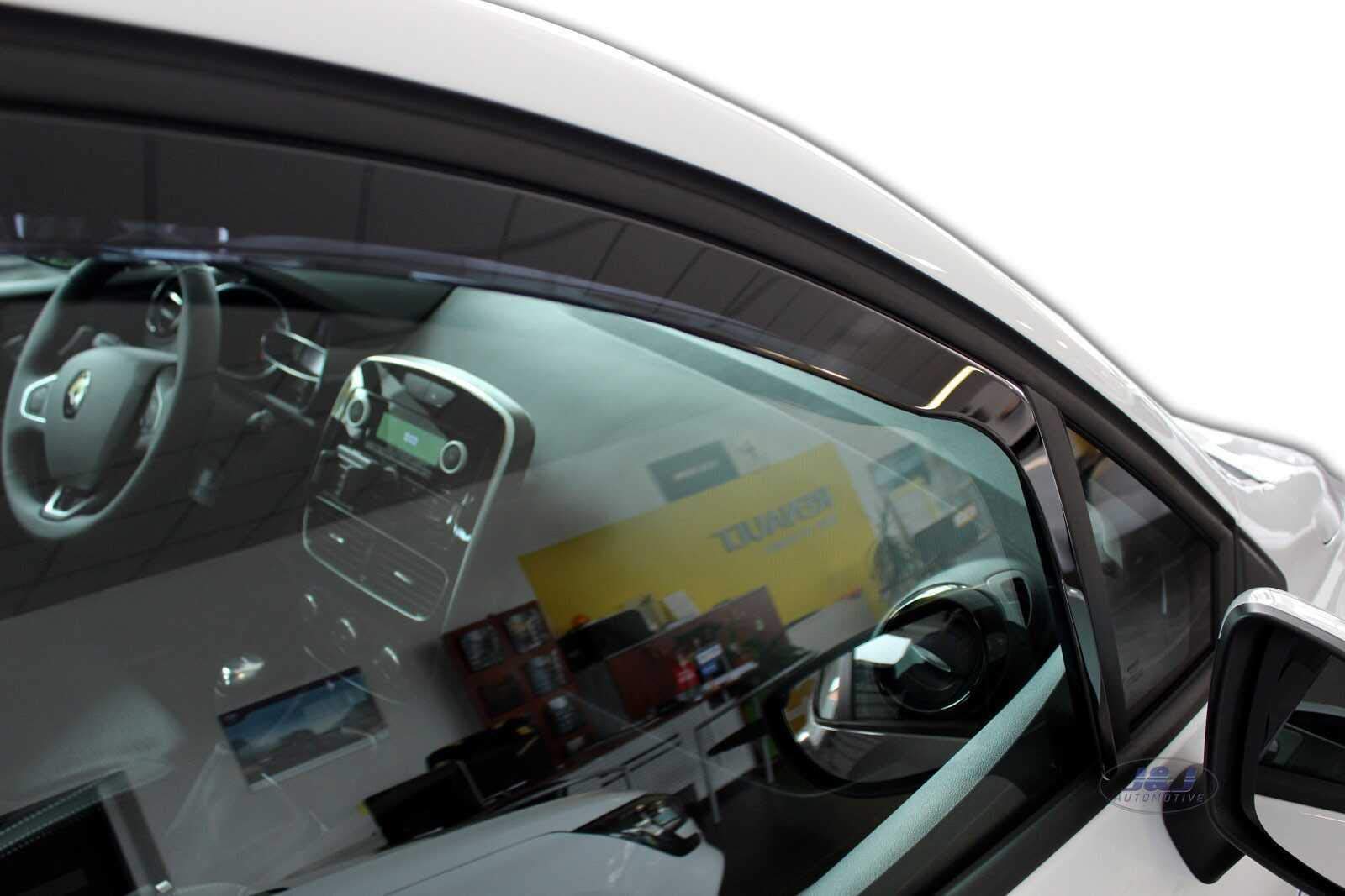J&J AUTOMOTIVE Windabweiser passend für Renault Clio 4 5-Türer 2012-2019 4tlg, Heko Regenabweiser Vorne Hinten Getönt Dunkel Passform