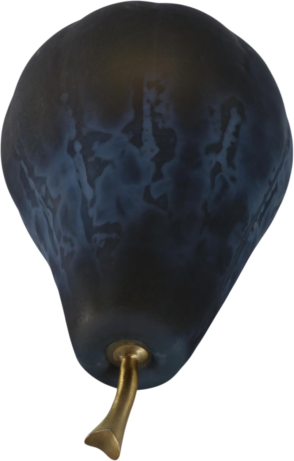 Unique Large Glass Pear Sculpture Figurine for Home Decor Accent - Perfect for Bathroom, Office, or Living Room - Modern Ornament or Statue for Shelf and Coffee Table Decor - 12", Black & Gold