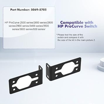 Rack Mount Kit 1U Universal Rack Ears for HP/ProCurve/Aruba/OfficeConnect/HPE Switches