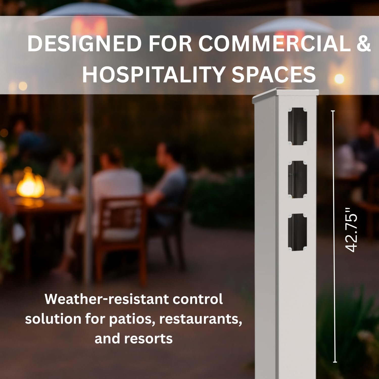 R.H. Peterson Post-P Electric Control Post – Stainless Steel Outdoor Power Post for Patio Heaters & Fire Features – 60-Min Timer & Keyed Switch – UL Listed