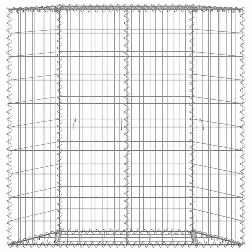 Jardinera de acero galvanizado, 100 x 20 x 100 cm, cesta de alambre de acero galvanizado para jardín, maceta estable como malla de malla, inoxidable y resistente a la intemperie, para flores o grava