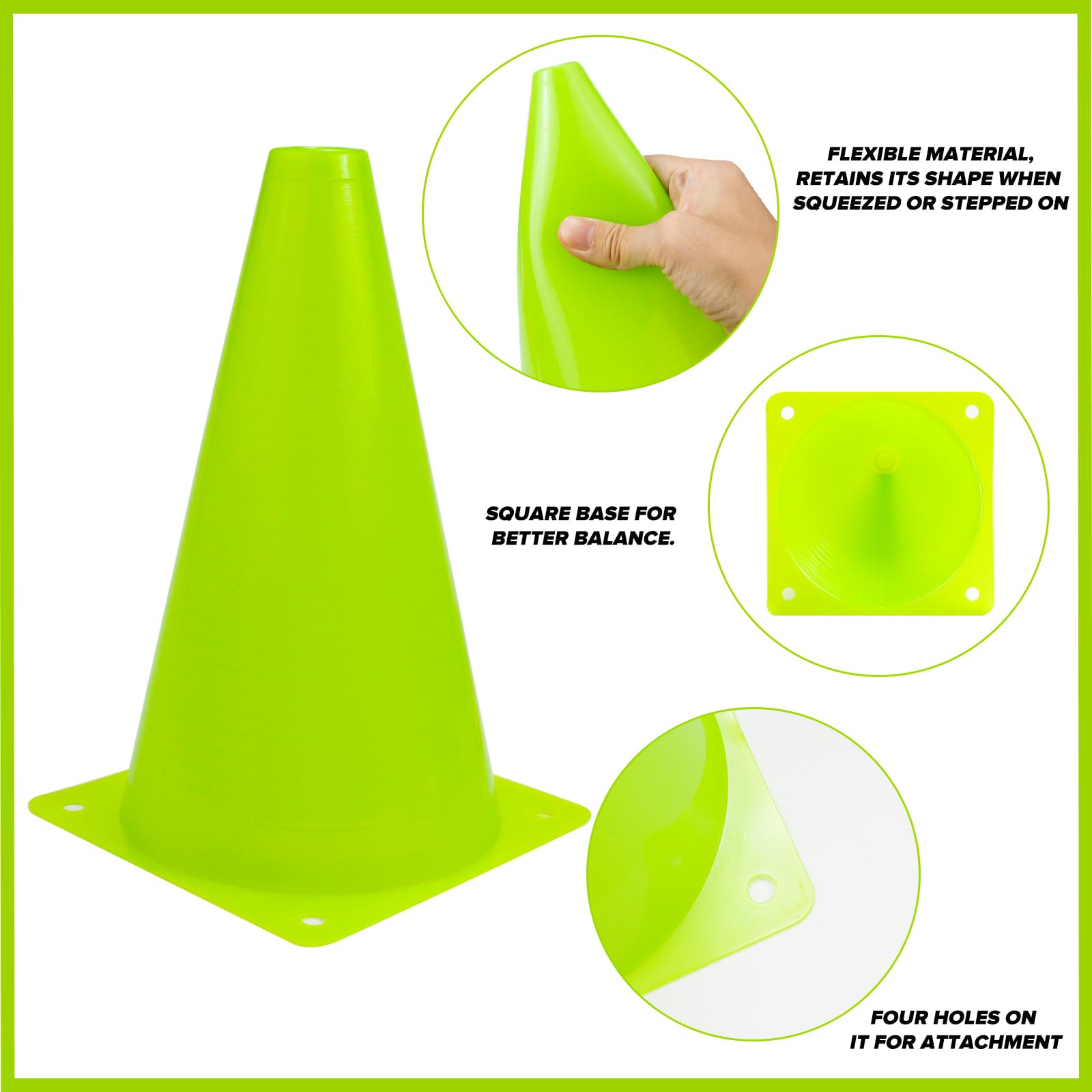 Cônes De Signalisation Cônes d'Entraînement De Football Cônes De Marquage 12 Pièces pour Le Sport, Les Jeux d'enfants, Le Football, l'Entraînement des Chiens, l'Entraînement des Chevaux