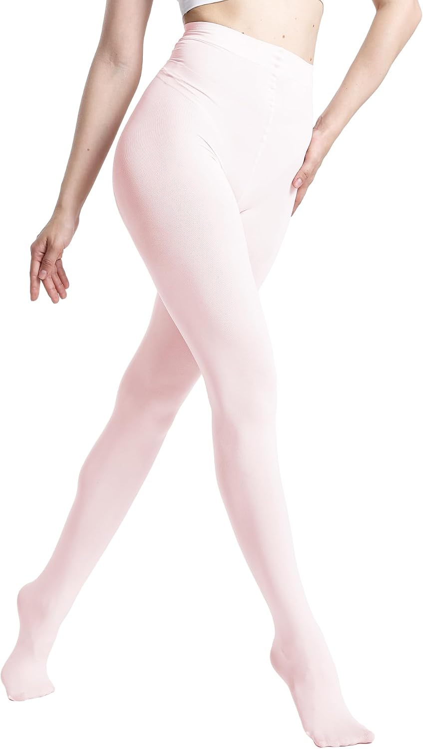 MATHACINO Women's 80D Solid Color Soft Semi Opaque Pantyhose Colored Tights High Waist Womens Tights
