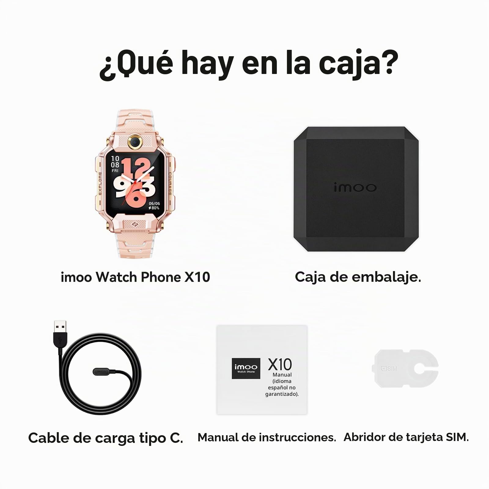 imoo X10 Reloj Inteligente Niños, Abnehmbare Flip-Dual-Kameras, GPS