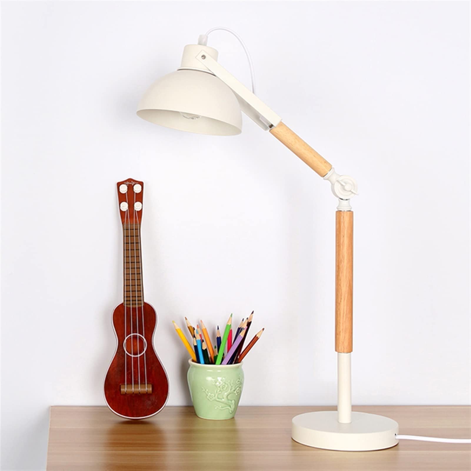 Lámpara Mesilla/Lámpara Escritorio Lámpara de mesa Dormitorio Creativo Simple Moderno Madera Plegable Ajustable Estudio Dormitorio Escritorio Mesita de noche Lámpara de ojo de lectura Lámpara de Mesa/