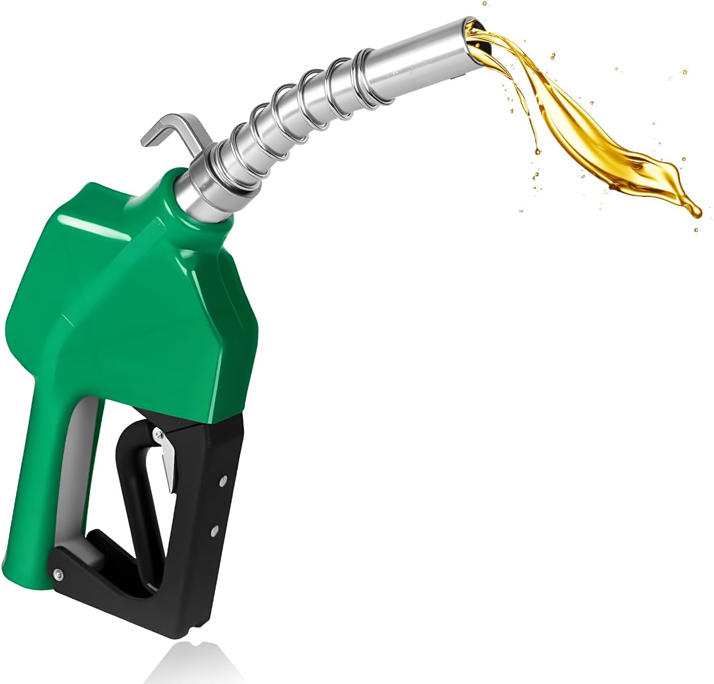 3/4" NPT Automatic Fuel Nozzle with Hook, Gas Pump Handle Fuel Nozzle with Hook & 3-Position Auto Lock, Fuel Transfer Pump Nozzlefor Gasoline, Cold Weather Applications(16 GPM)