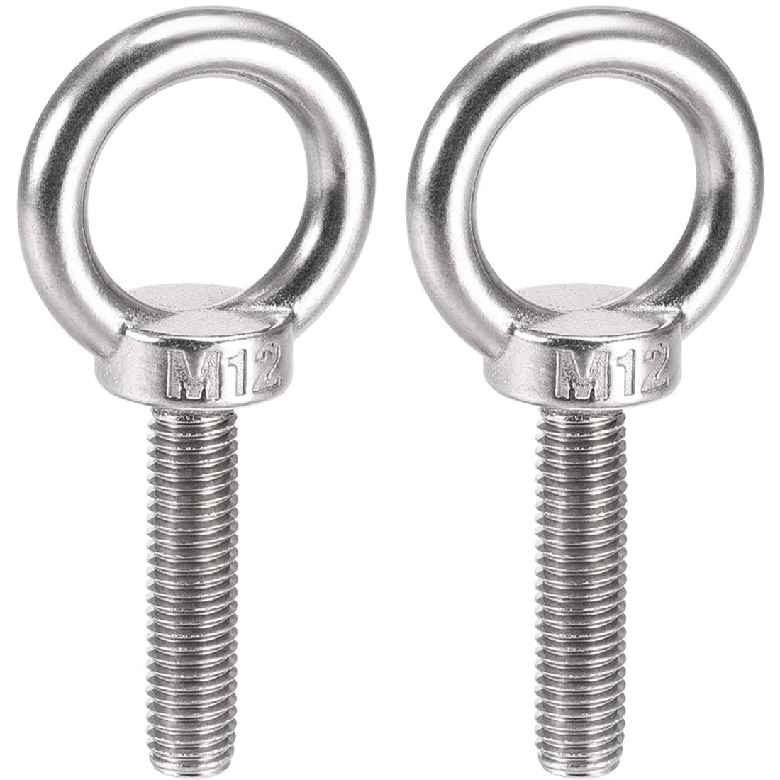 TA-VIGOR 2Pcs M12 x 50mm Lifting Long Eye Bolt, 304 Stainless Steel Wall Expansion Anchor Bolts