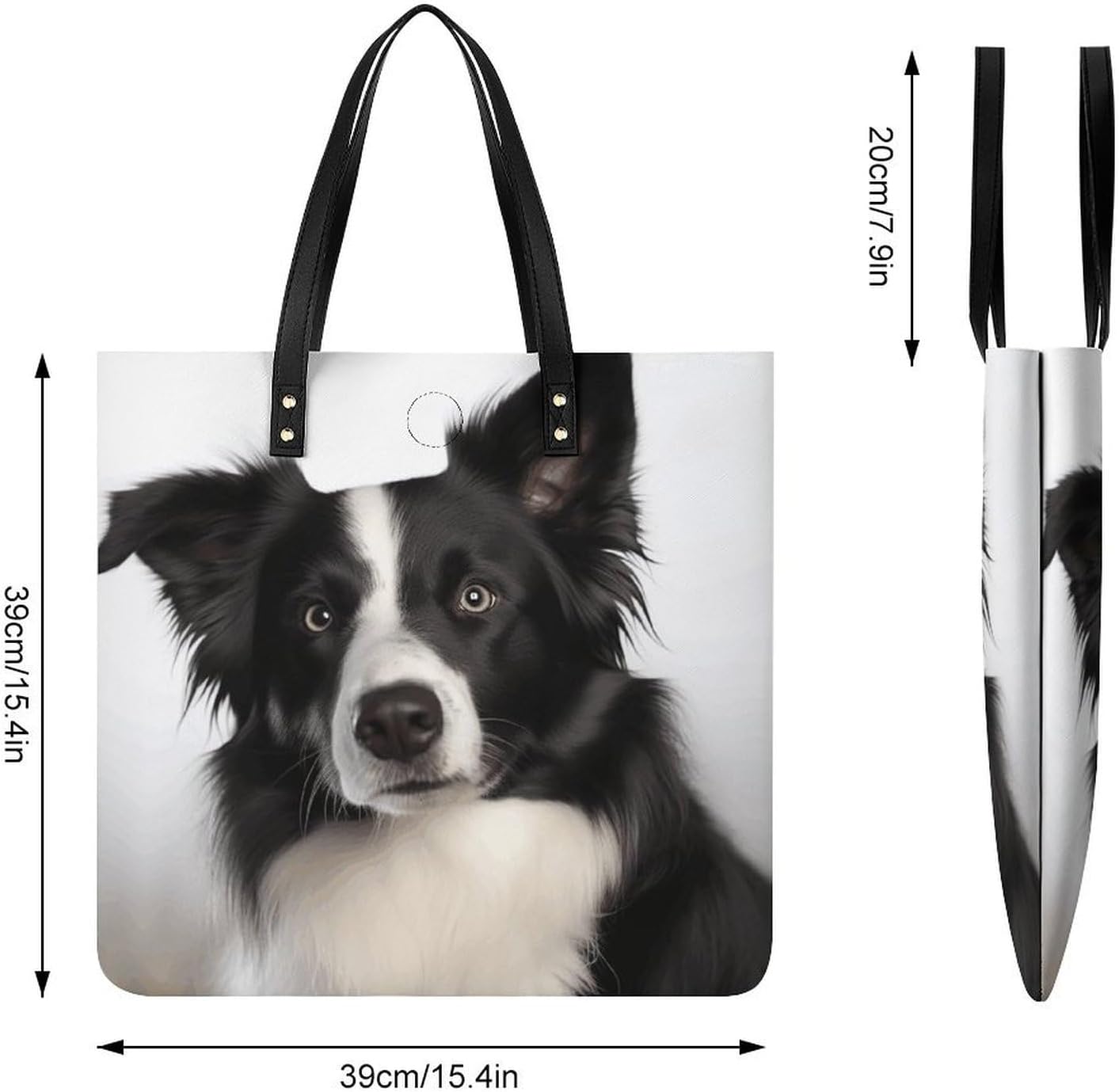 Border Collie Handbags Large Capacity, Tote Bag Stylish Slouchy, Shoulder Bags for Work Beach Travel And Shopping Grocery.