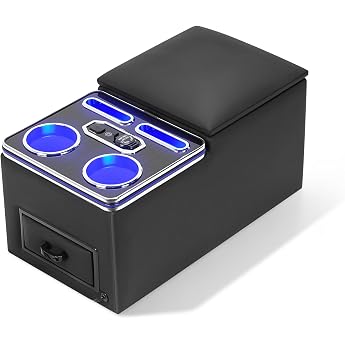 Universal Centre Console Car Organiser with 7 Colours LED & USB