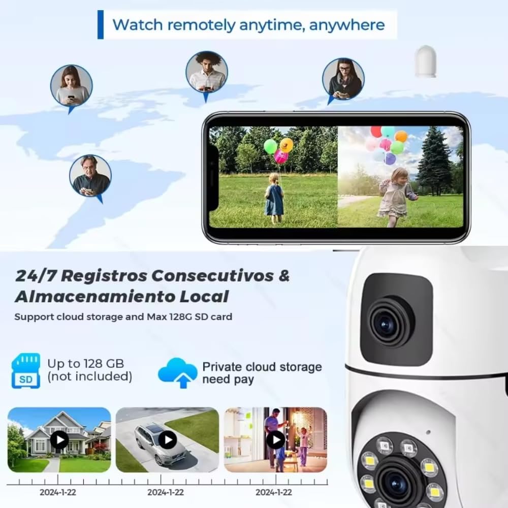 Maizic Smarthome 2MP WiFi Indoor Camera | 2-Lens Dual Screen | 360° PTZ | Color Night Vision | Motion Detection | Two-Way Talk 4