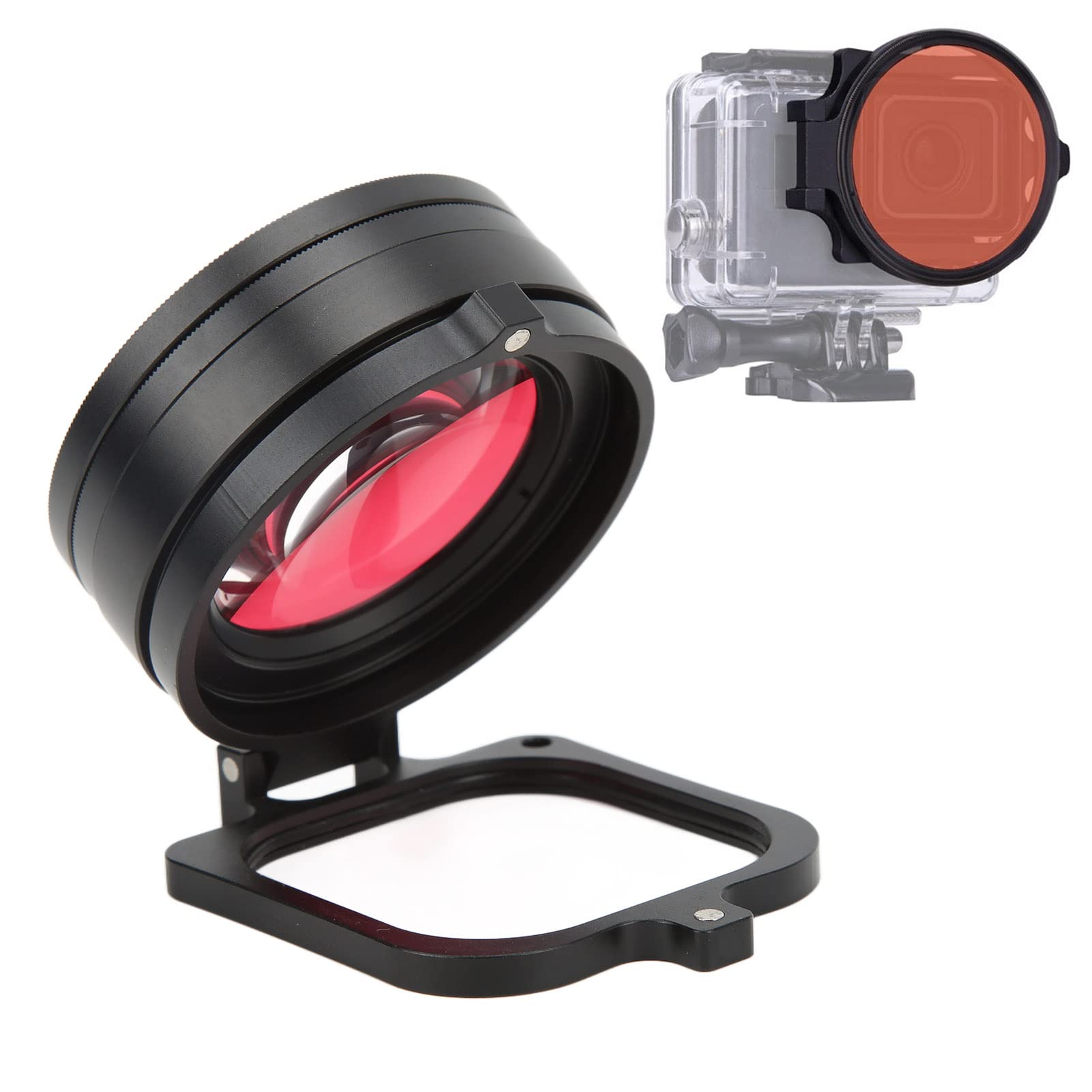 Kit Filtro Macro 16X, Filtros Violeta Rojo 58mm HD Para Cámara Deportiva, Filtro de Buceo Impermeable, Accesorio Para Cámara Subacuática