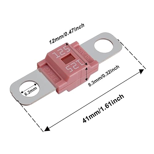 Miniatura 3 de BOJACK AMIMidi 125A Fusible de alta corriente  Fusible atornillado de 125 amperios para coches, camiones, vehículos de construcción, autobuses,