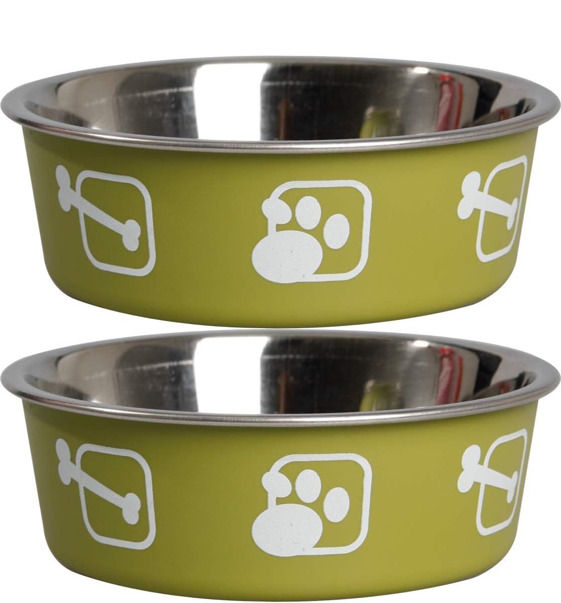 Karlie Stainless Steel Dog Bowls, 2200ml, Set of 2, Extra Large Non-Slip Silicone Base