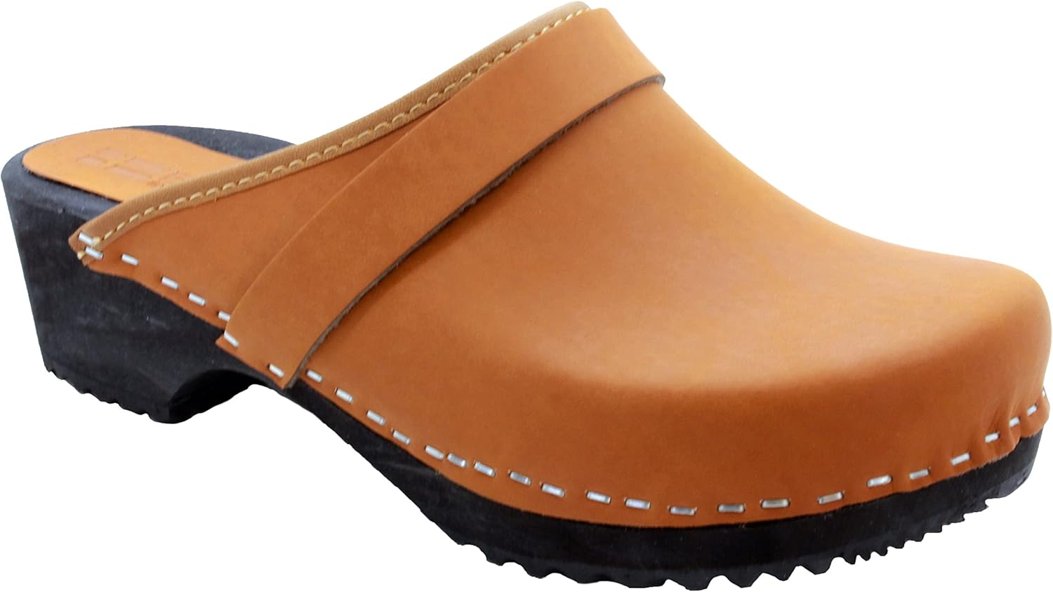 Bjork Maja Wood Open Back Leather Clogs - Image 2