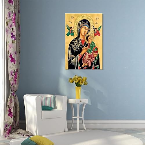 Miniatura 6 de Póster de "Our Lady Of Perpetual Help", impresión retro, pintura, arte de pared, estético, sala de estar, cocina, decoración del hogar, fondo sin