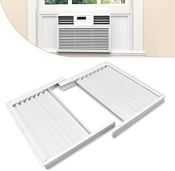 GCGOODS Window Air Conditioner Side Panels with Frame, Adjustable Window AC Side Panel Kit, Universal Fits for 8,000 BTU Window Air Conditioner Units, Window AC Side Panel with Frame