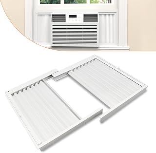 GCGOODS Window Air Conditioner Side Panels with Frame, Adjustable Window AC Side Panel Kit, Universal Fits for 8,000 BTU Window Air Conditioner Units, Window AC Side Panel with Frame