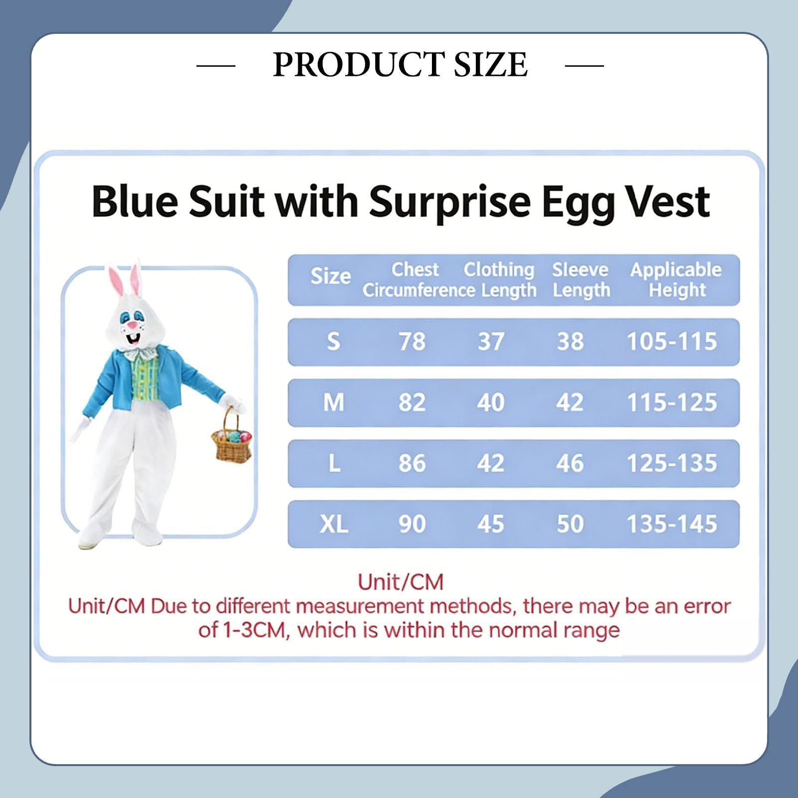 F Fityle Costume de Lapin de Pâques Déguisement Enfant Lapin Ensemble Complet Polyester Accessoire Tenue Théâtre Adapté pour Rôle Scène Jardin d'enfants, L