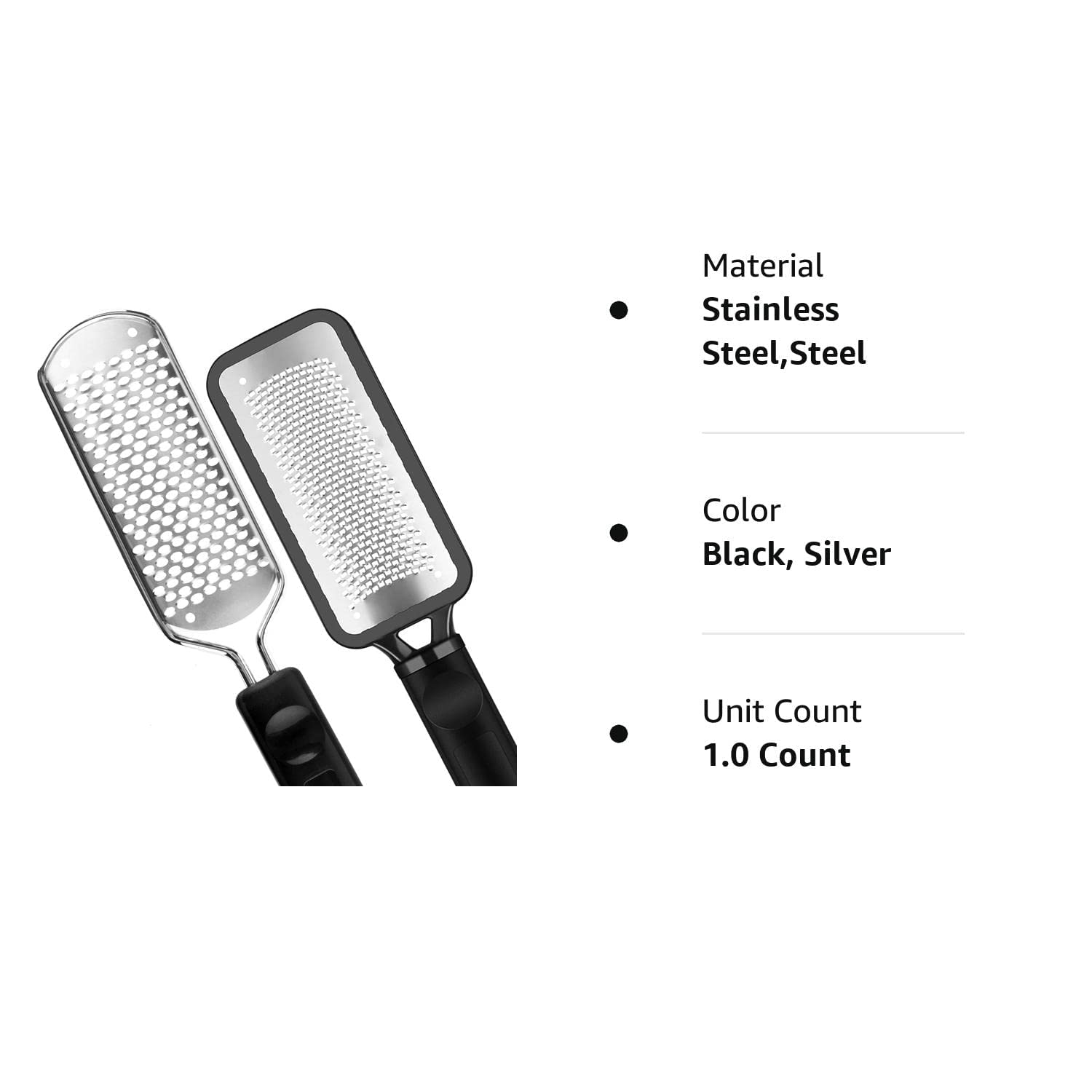 ALOCKMA Pedicure Foot File - 2Pcs Stainless Steel Colossal foot Rasp, Dead Skin Remover for Feet, Professional Pedicure Tools Washable and Reusable