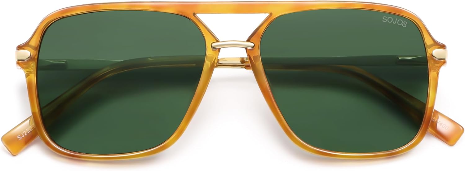 SOJOS Sunglasses for Women & Men, Square, Retro, Polarized Lens, Trendy Aviator, 90s Shades - Image 3