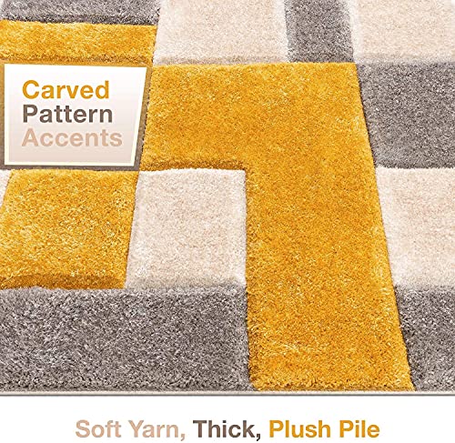 Image of Carpet for Living Room 5x5 Feet Round Anti Skid Rug Colour Ivory Beige