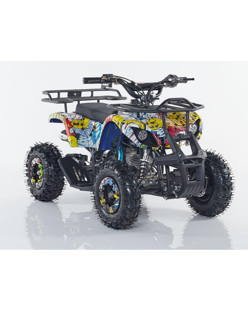Mini Quad M7B 50cc a Benzina – Quad a Benzina per Bambini, Motore 4 Tempi, Ruote 6 Pollici, Avviamento Elettrico, Veicolo Off-Road per Prima Esperienza (Multicolore)
