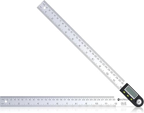 Neoteck Regla transportadora de buscador de ángulo digital de acero inoxidable de 12 pulgadas11.8 in con función de retención de datos para