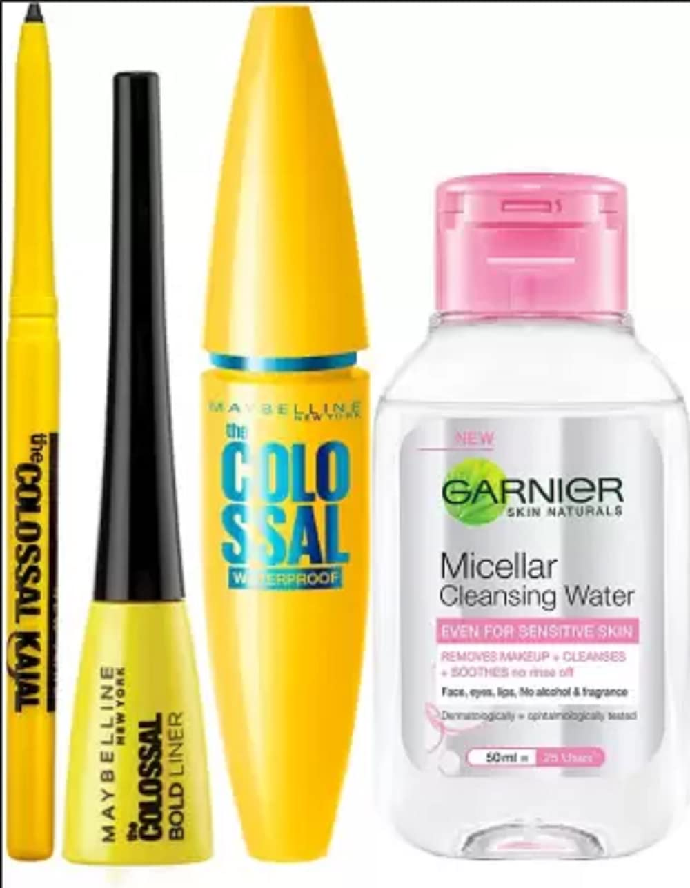 MAYBELLINE NEW YORK Sara's Eye Makeup Favourites (Colossal Kajal, Colosal Bold Liner and Colossal Waterproof Mascara with Micellar 50ml Free) (Black, 144.3 g)-image-44
