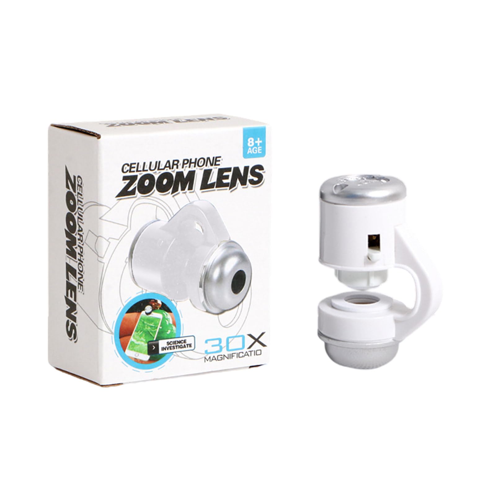 Tsophreniq 30X Magnification Microscope with LED Light and Lens for Smartphones Cellphones Camera with Clip Photography