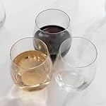 Premium Crystal Stemless Wine Glasses Set of 6, 450 ml Lead-Free Red or White Wine Glass, Water Juice Glasses, All-Purpose Beverage Cups, Clear Drinking Tumblers in Gift Box, Dishwasher Safe