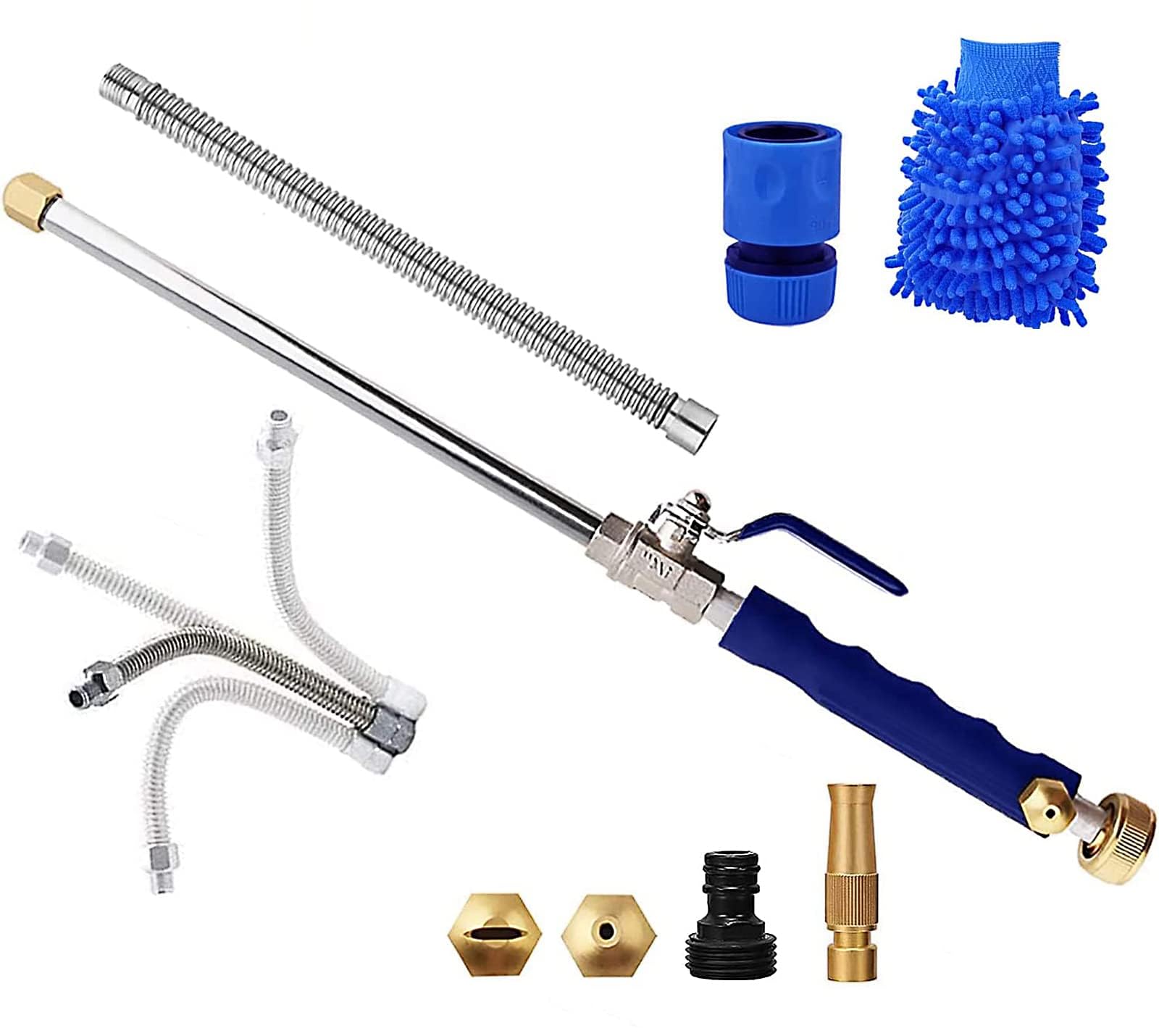 Hydro Jet High Pressure Power Washer Wand for Garden, Portable Watering Sprayer with Universal Hose End and Hydrojet Water Power Nozzle for Gutter Patio — image 1