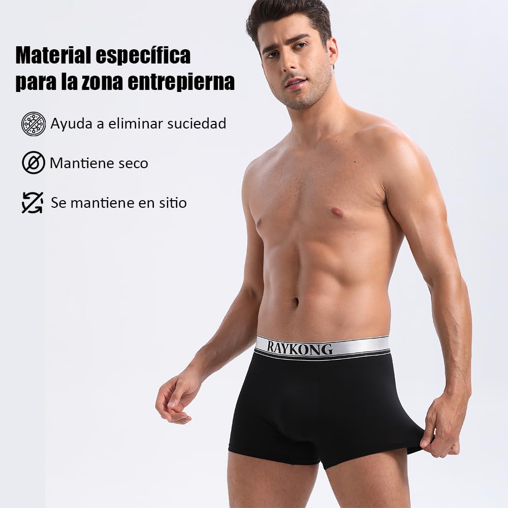 RAYKONG Calzoncillos bóxer para Hombre de 95% algodón Pack de 6 Ropa Interior cómodo Transpirable (Color Variado)