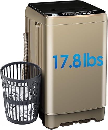Lavadoras de ropa portátiles de 17.8 libras con lavadora automática completa y giratoria con 10 programas y 8 niveles de agua, lavadora compacta