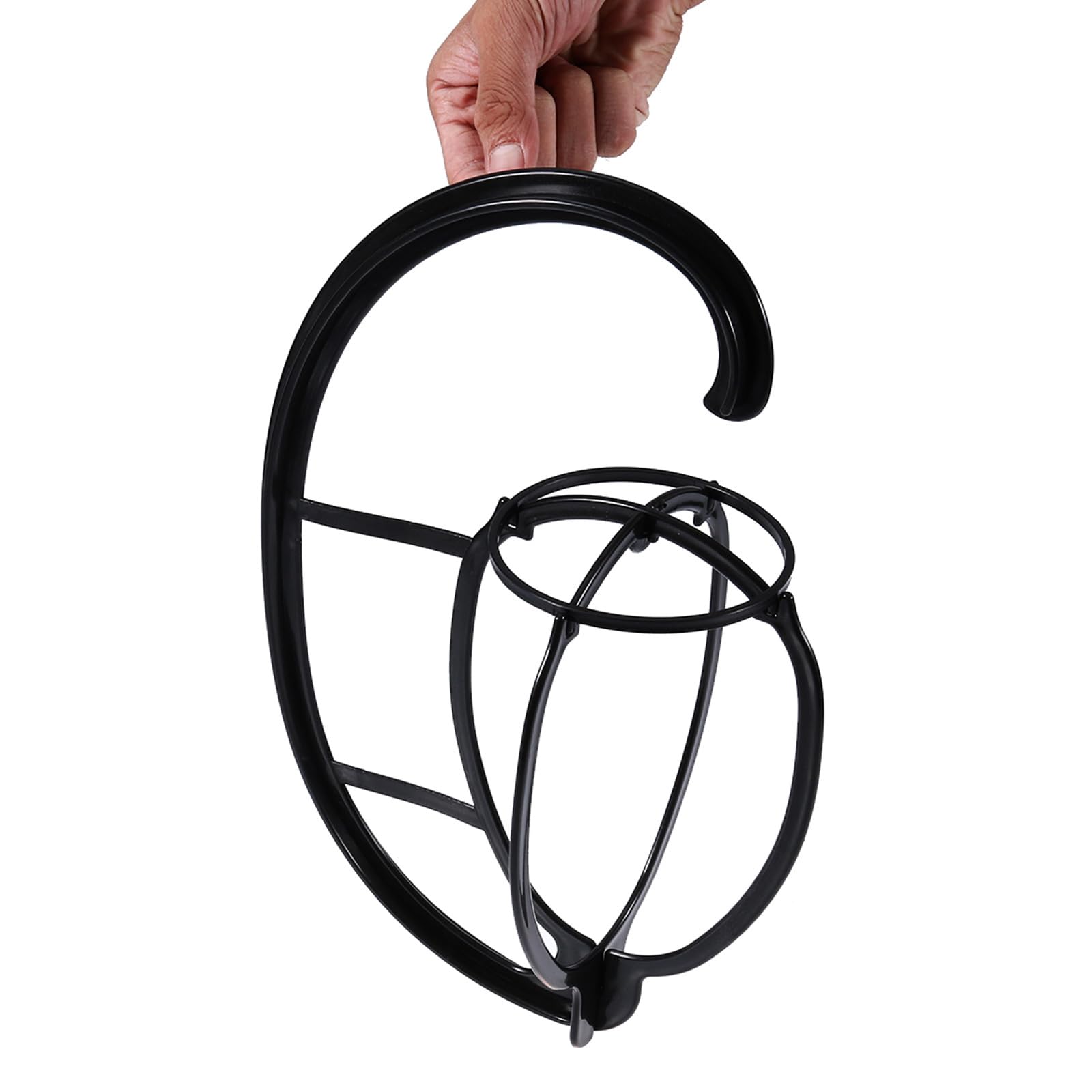 Soporte para Peluca Plegable Ajustable de Plástico 6 Piezas Negro