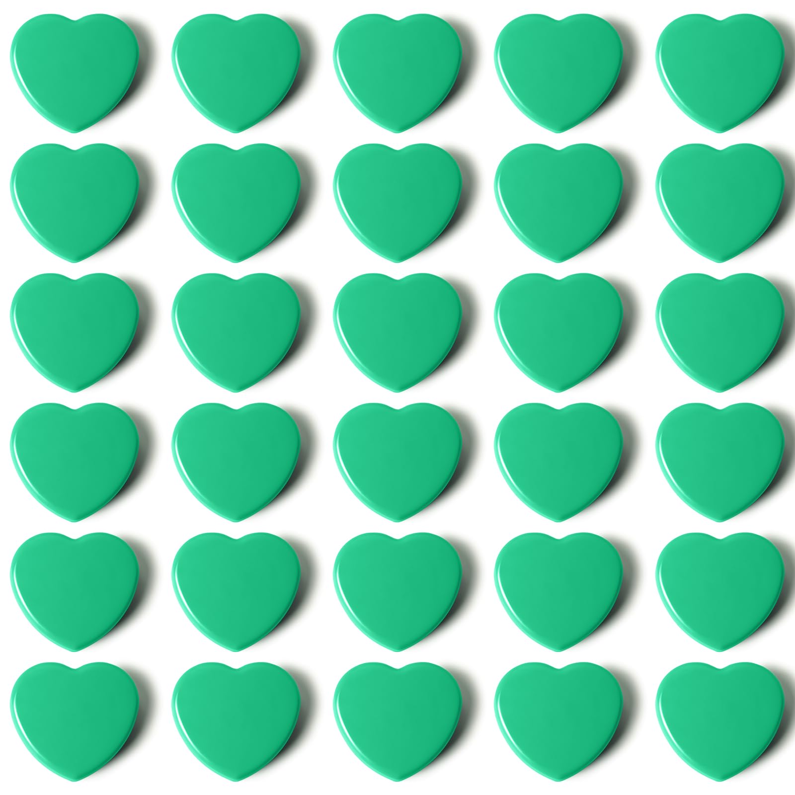 QOJOPU Fridge Magnets, 30PCS Green Heart Strong Magnet for Whiteboard, Heavy Duty Small Magnets for Notice Board, Cute Decorative Magnets for Crafts, Kitchen, Office, Classroom –Mini Magnet for Adults