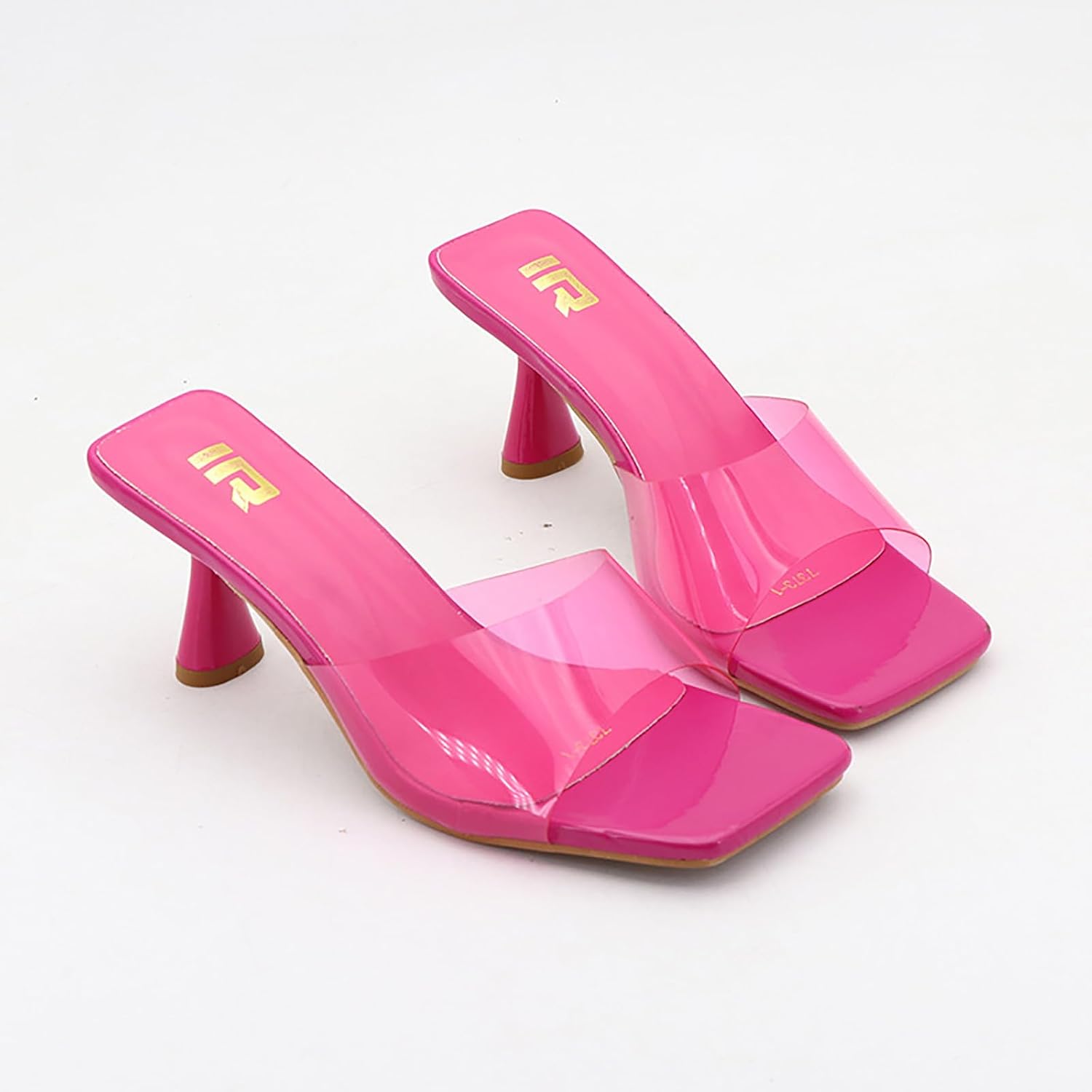 Women's Clear Strap Square Toe Stilettos Sandals Slip-on Sexy Jelly Color Comfortable Open Toe High Heels Mules for Summer Party Prom Date Dress Slides - Image 6