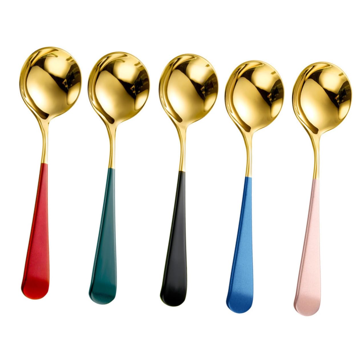 COLLBATH Stainless Steel Dessert Spoons Ice Spoon Set Silverware for Baking Serving