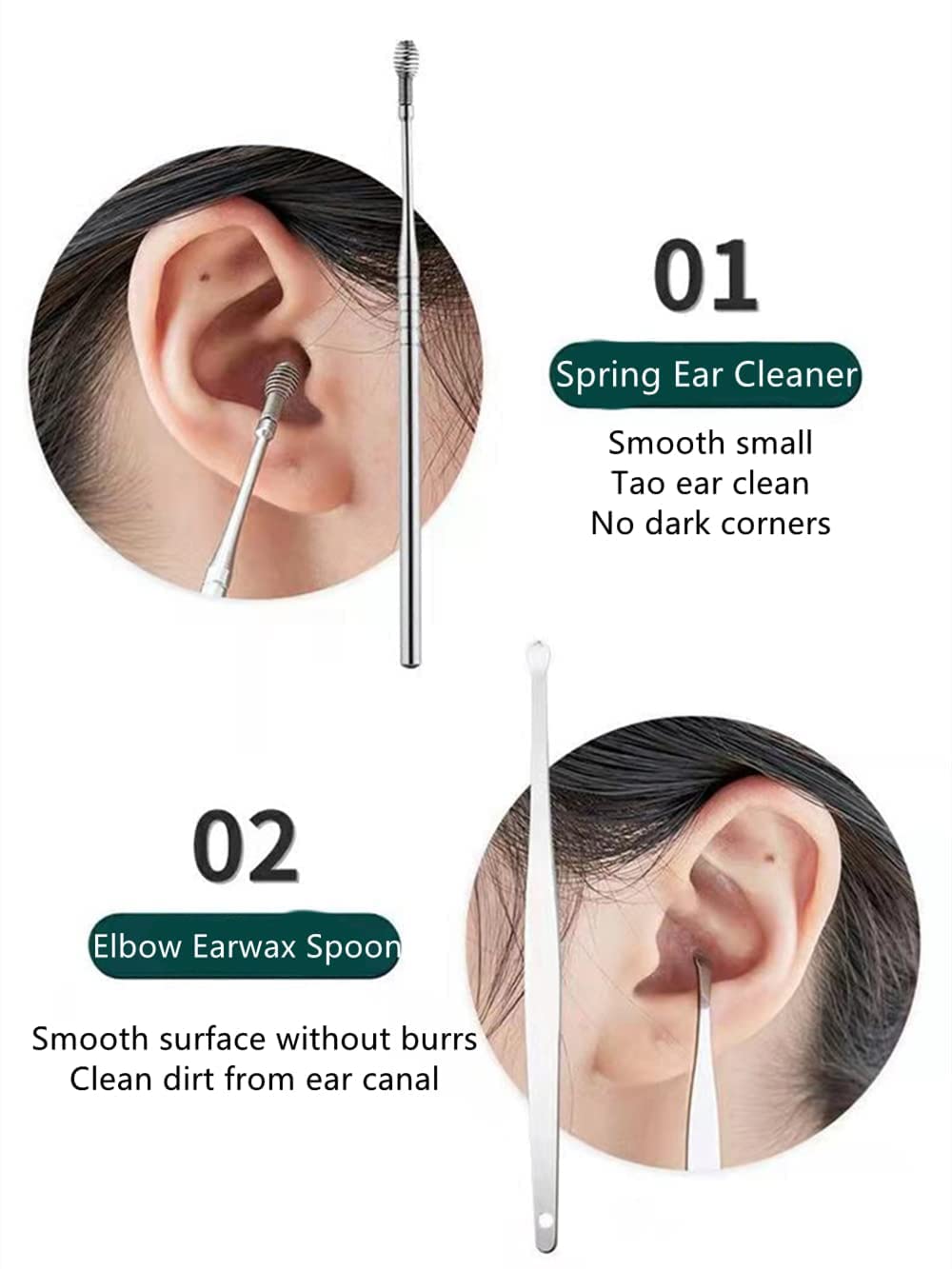ZemGlam Ear Pick with a Storage Box Earwax Removal Kit Ear Cleansing Tool Set Stainless Steel Spiral Ear Curette Ear Wax Remover Tool with Cleaning Brush (6 Pcs Kit) 1
