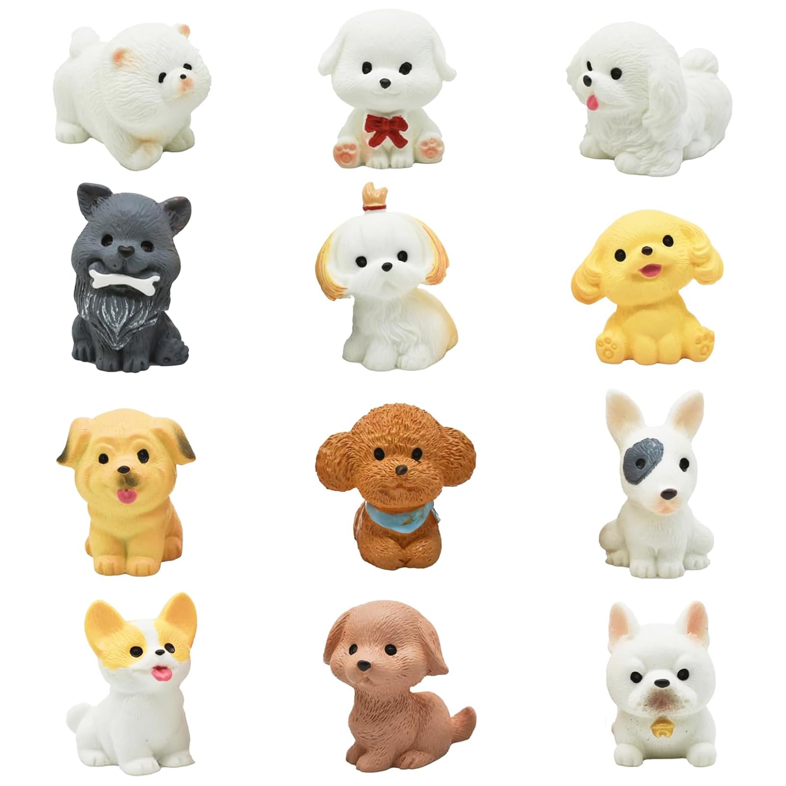 Amazon.co.jp: Pinenjoy 12匹 動物 フィギュア 犬置物 ミニ犬の人形