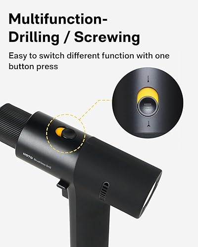 Miniatura 2 de HOTO Taladro inalámbrico sin escobillas de 12 V, pantalla LED, 30 engranajes de precisión, 2 modos de trabajo, batería de 2000 mAh, par de 266