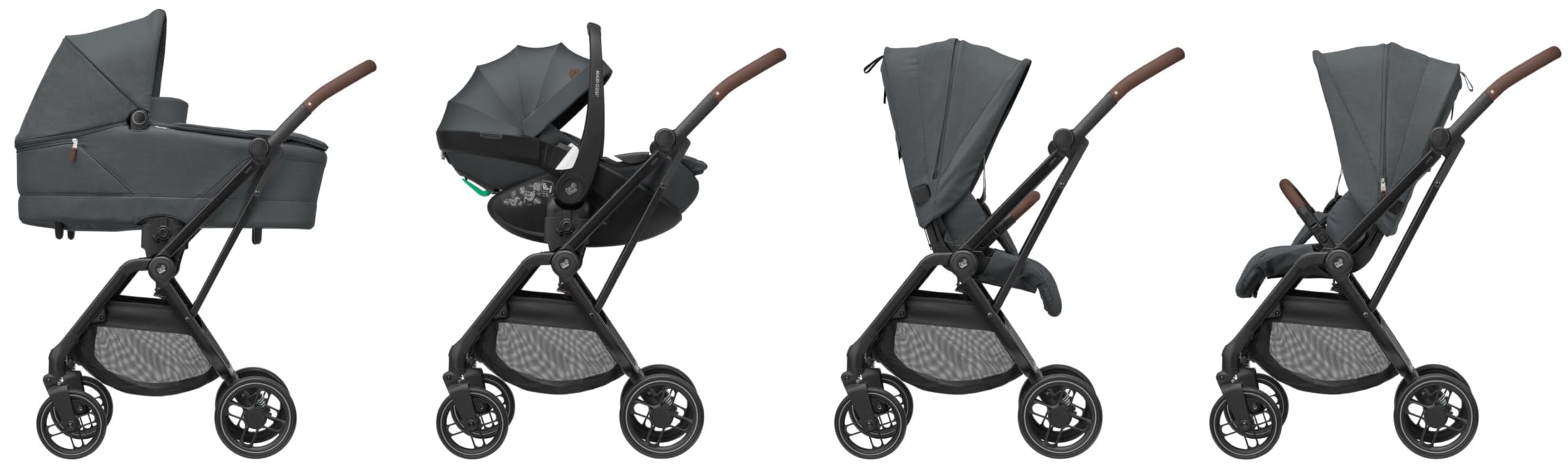 Maxi-Cosi Leona² Kinderwagen 0–22 kg umdrehbare Sitz einhändig zusammenklappbar Twillic Graphite