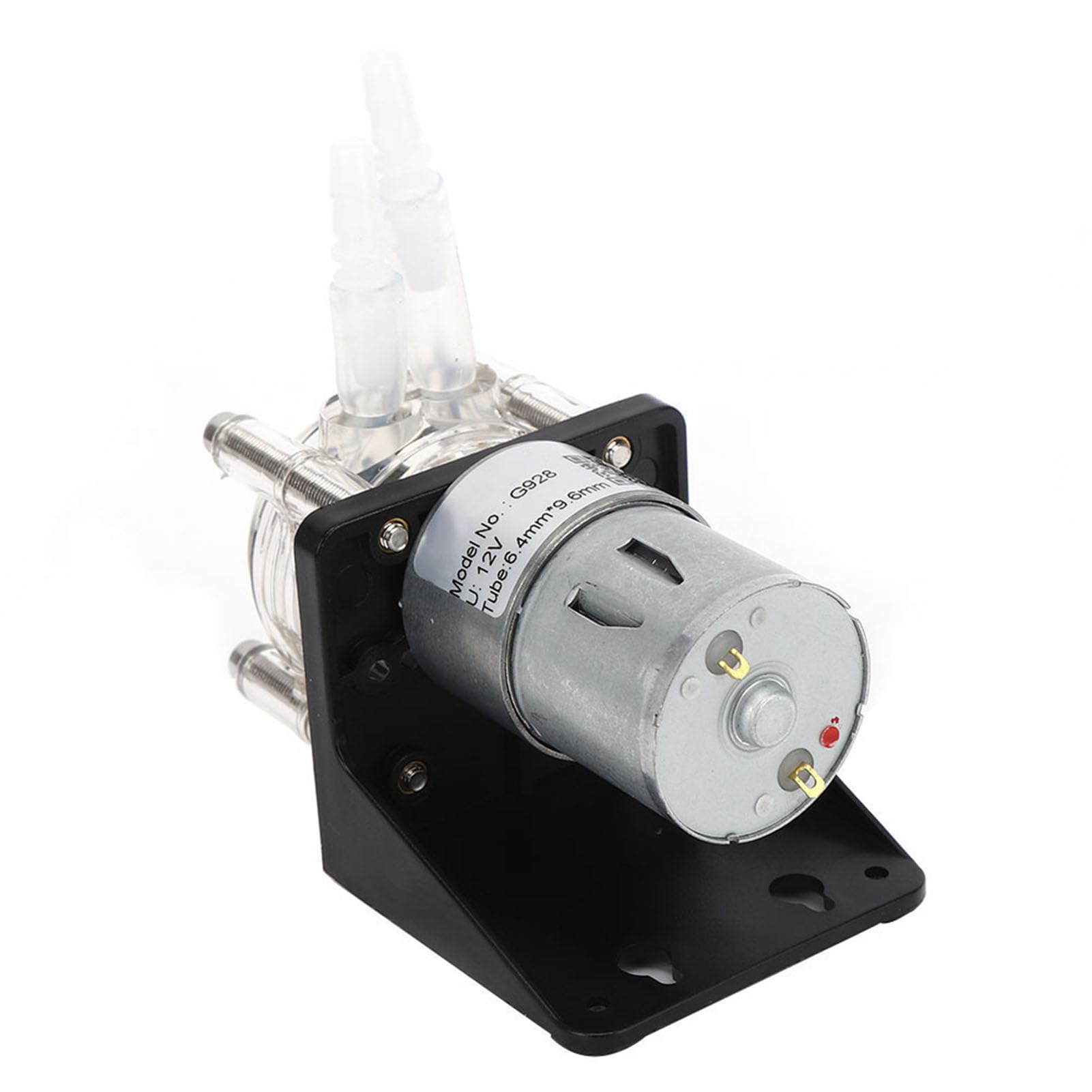 Eujgoov Peristaltische Pumpe 24 V mit Transparentem PC-Kopf, 500-ml-Min.-Dosierpumpe, 3-Rollen-Low-Pulsation, Lebensmittelechter Silikonschlauch, Leiser Motor für den Industriellen Wassertransfer Im