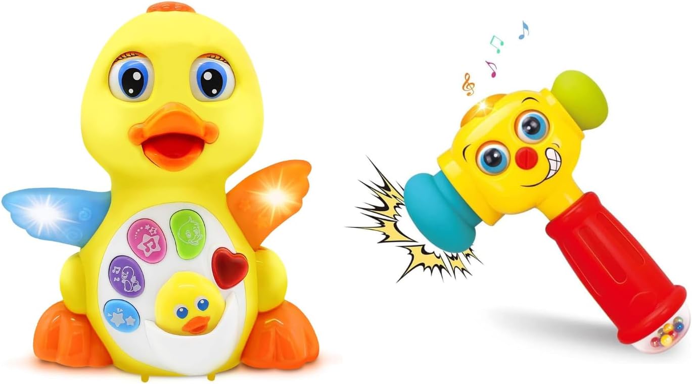 Stone and Clark Dancing Duck and Toy Hammer Bundle - Interactive Learning Toys for Toddlers