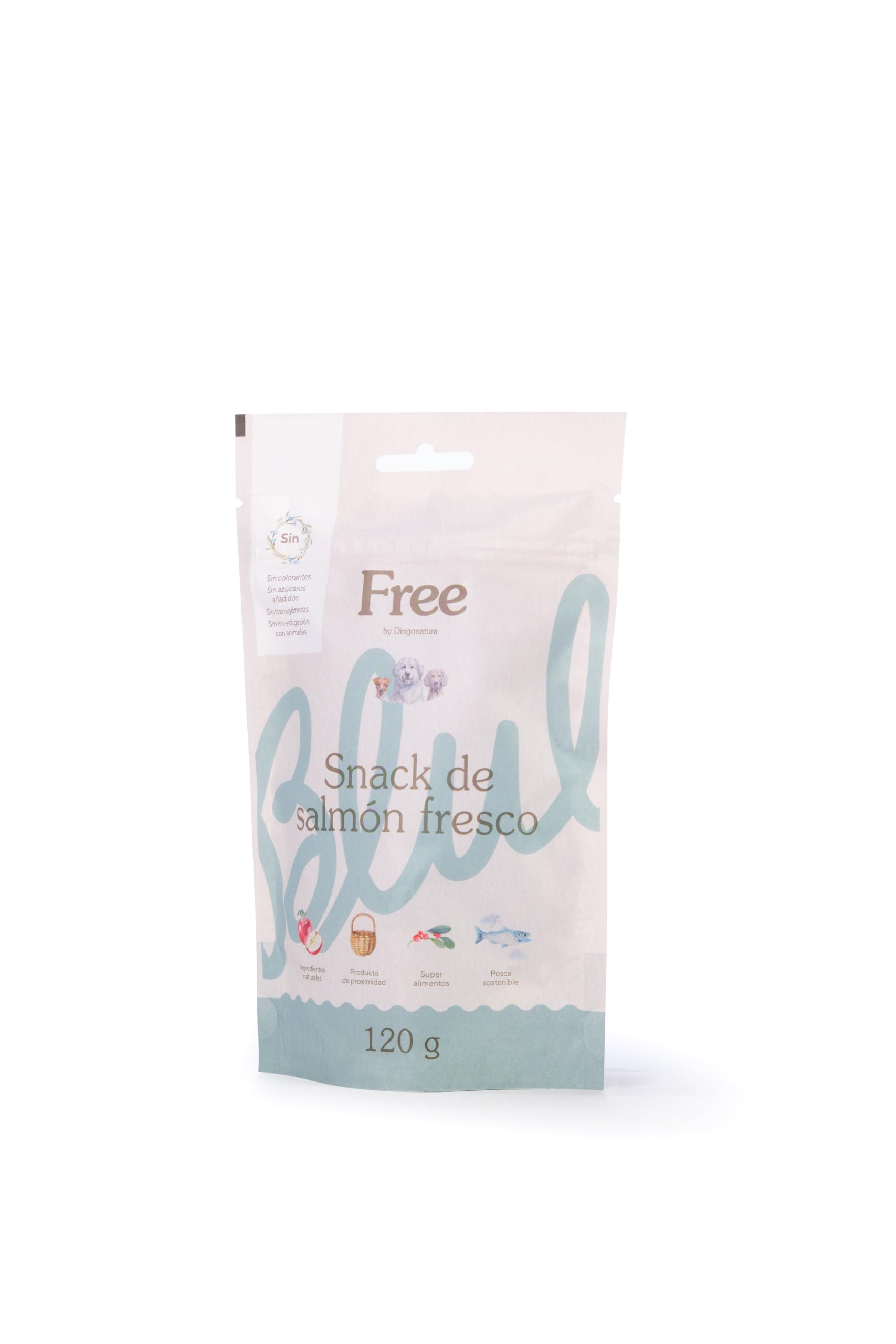 Free by Dingonatura. Snack para Perros. Chuches para Perros. Ingredientes Naturales. Premios de Salmón Fresco. 26% de proteína