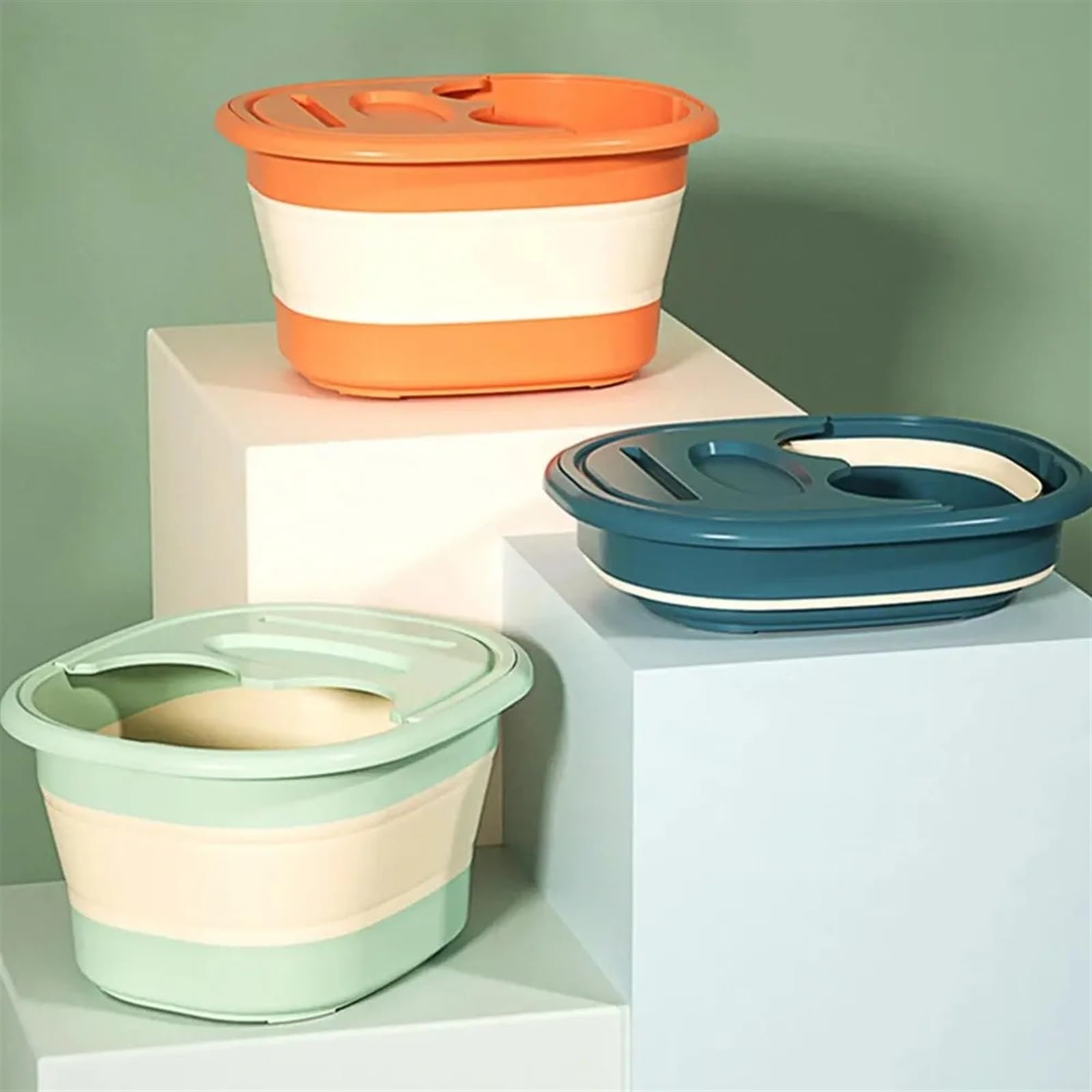 Baño De Pies Plegable Cubo plegable for remojo de pies, lavabo for masaje , cubo for , multifunción(Grey)