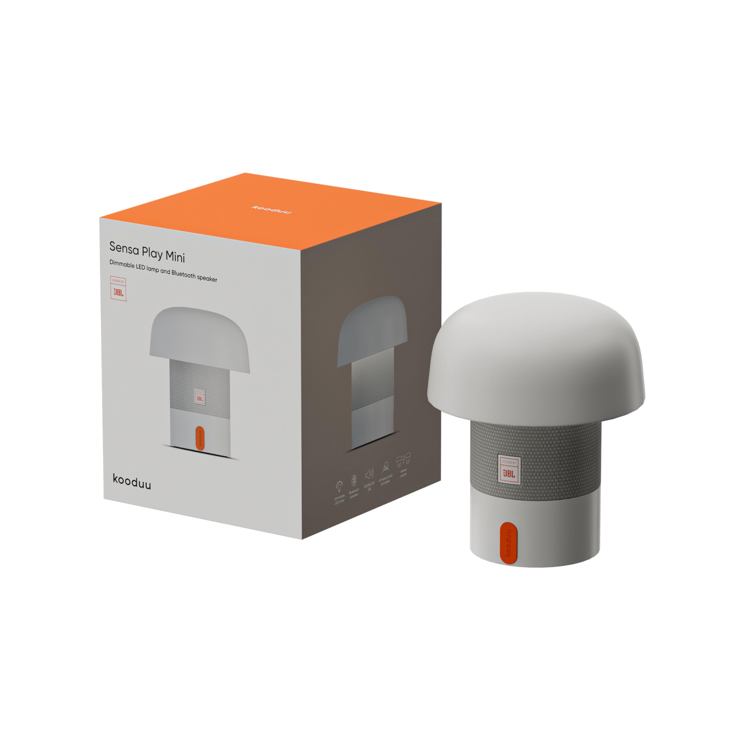 Kooduu Sensa Play Mini - Bluetooth Enceinte avec Lampe - Blanc Nuageux
