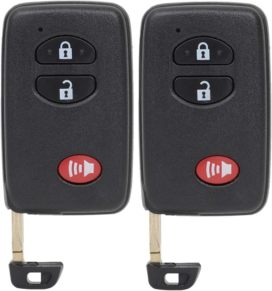 Gеt Chеар Prісе ZENITHIKE Replacement Keyless Entry for Smart Proximity Remote Key Fob 3-buts Key uncut Blade replacement for Toyota 4Runner/for Scion tC/Prius/Venza HYQ14ACX 89904-47230 89904-47370 set of 2