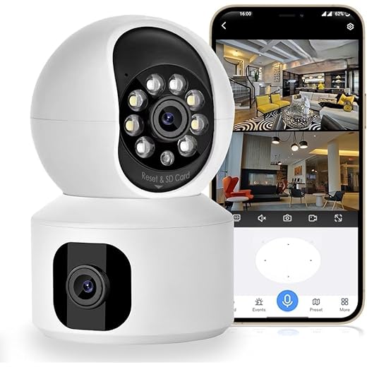 Dual Lens WiFi IP Camera 128GB