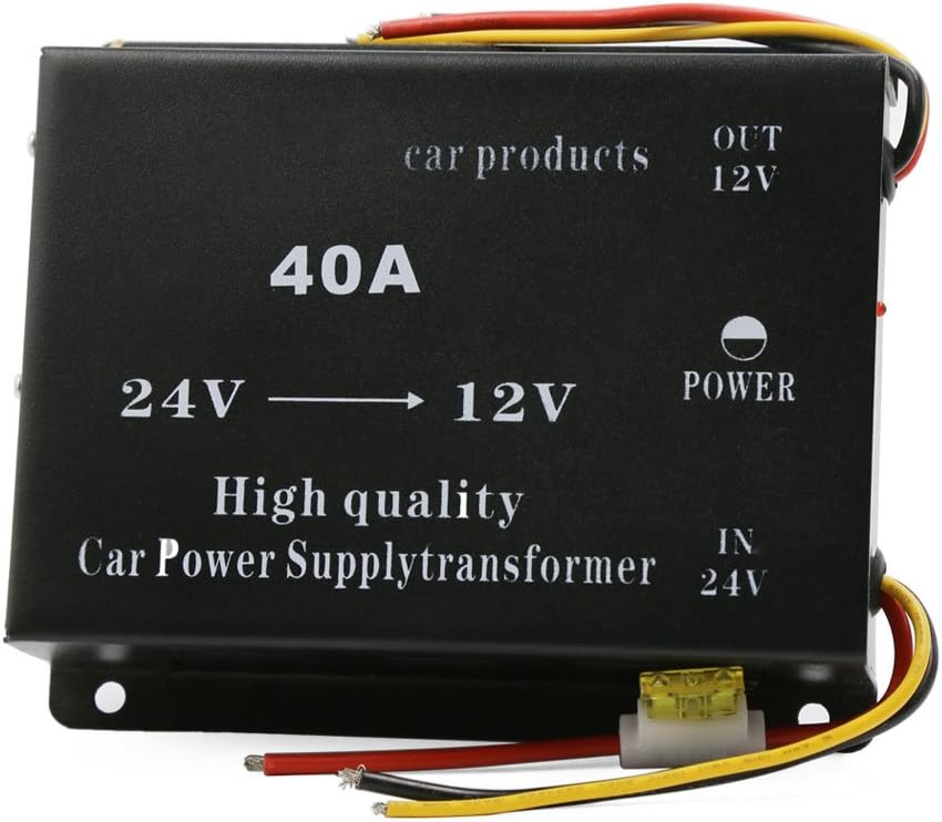 DC 24V to 12V 40A Car Power Supply Transformer Converter w Fuse (id: d72 efb cf1 dc4 8b1